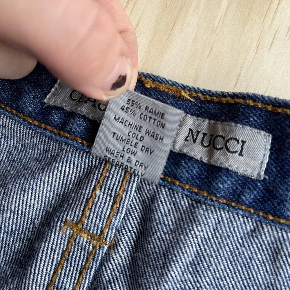 Vintage Y2K Claudio‎ Nucci Cargo Jeans Mens 34x30 Denim Straight Cargo Utility